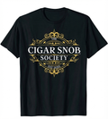 Cigar Snob Society Gold/White TShirt - Front & Back