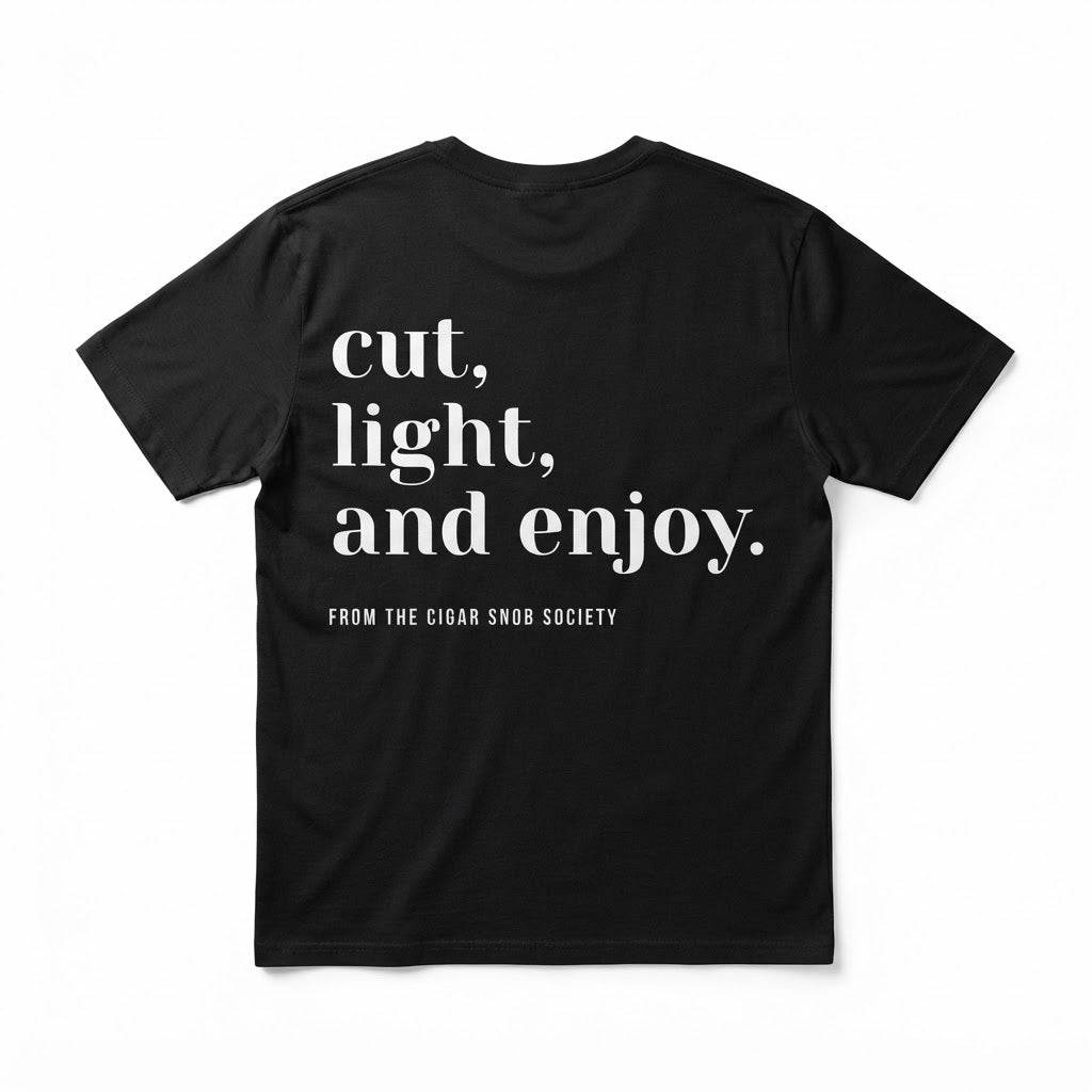Cigar Snob Society Gold/White Woman's V-neck TShirt - Front & Back